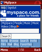 opera mini myspace